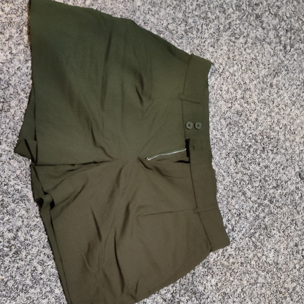 Maurices Dark Green Linen Shorts